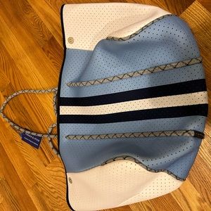 Parker & Hyde Baby Blue & Navy Stripe Tote